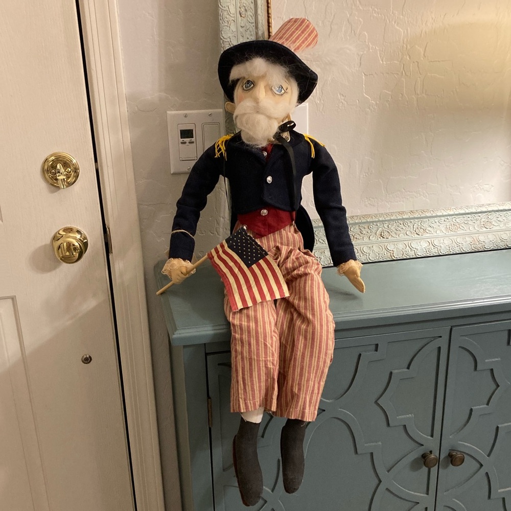 Uncle Sam Fulk Art Doll Gathered Traditions Collection by artist Joe Spencer